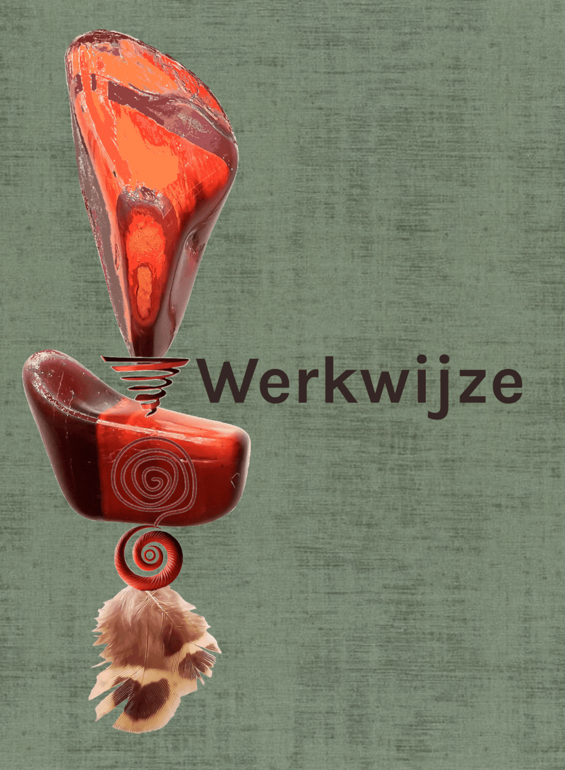 Logo Vuurkrachtig wat lijkt op ’n persoon die goed verankerd is in zichzelf op olijfgroene fluwelen achtergrond met tekst ‘werkwijze’