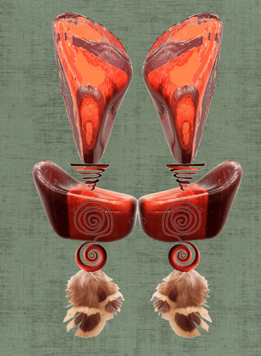 2x logo vuurkrachtig gespiegeld aan elkaar lijkend op 2 personen die goed verankerd zijn in zichzelf